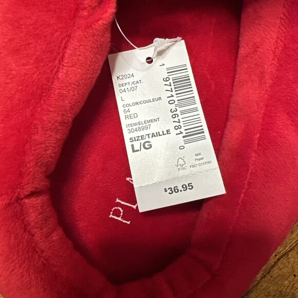 Adult Santa Slippers Size Large Children’s Place Fuzzy Comfy Christmas Holiday - Picture 4 of 6